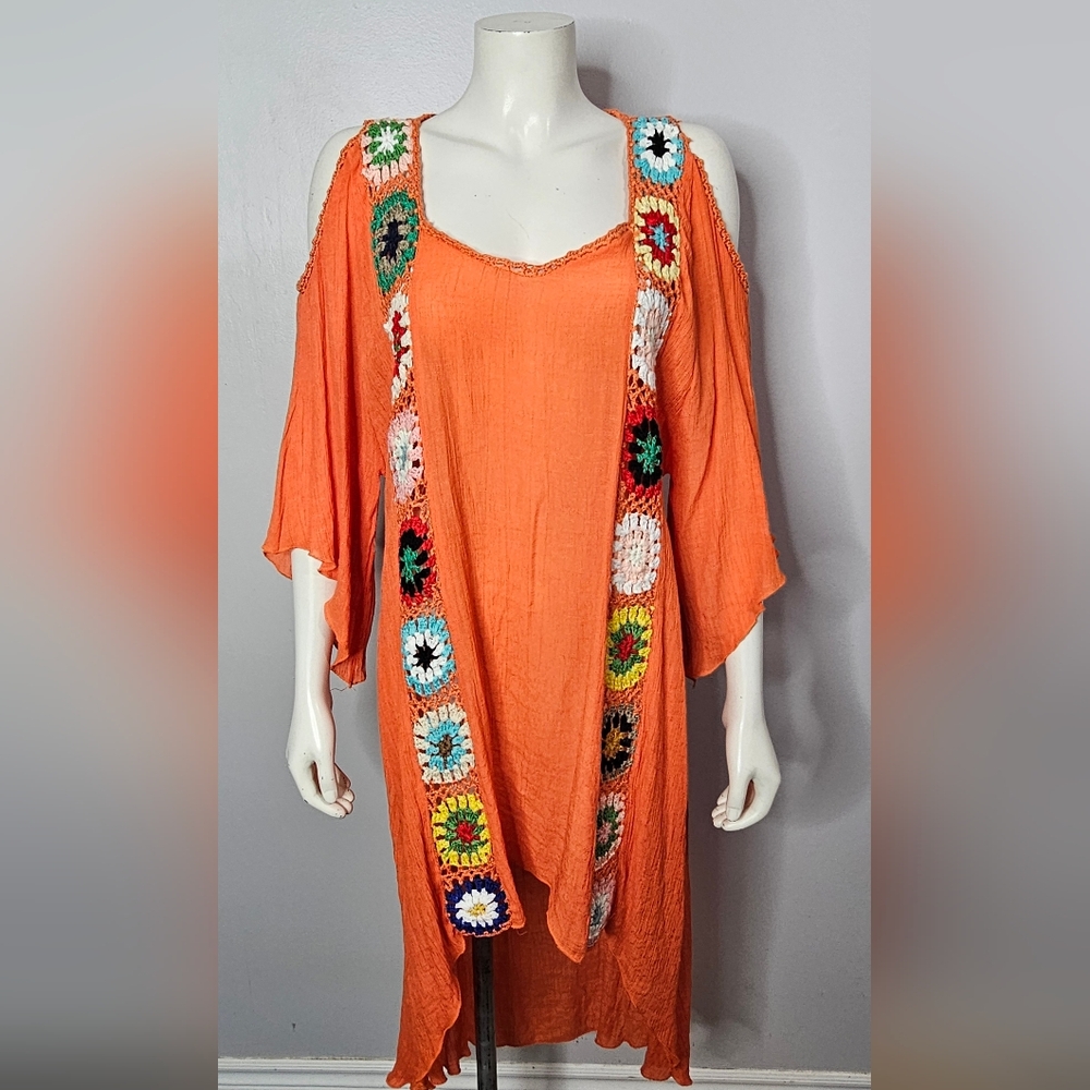 Boho Chic Orange Highā Low Dress